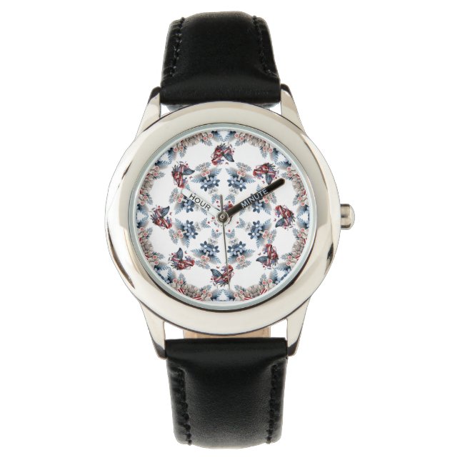 Patriotic butterfly Kaleidoscope design Watch (Front)