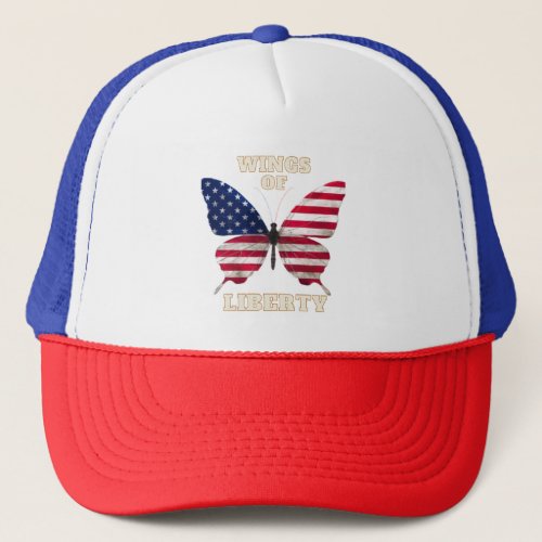 Patriotic Butterfly Tee Trucker Hat