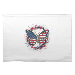 Patriotic Butterfly Vintage Engraving Vector Desig Cloth Placemat