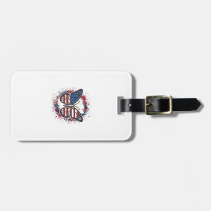 Patriotic Butterfly Vintage Engraving Vector Desig Luggage Tag