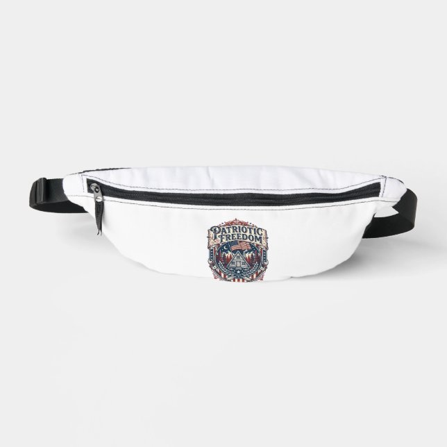 Patriotic Cabin Weekend Vector Graphic Tee_1 Fanny Pack (Front)