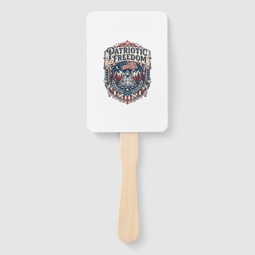 Patriotic Cabin Weekend Vector Graphic Tee_1 Hand Fan