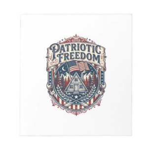 Patriotic Cabin Weekend Vector Graphic Tee_1 Notepad