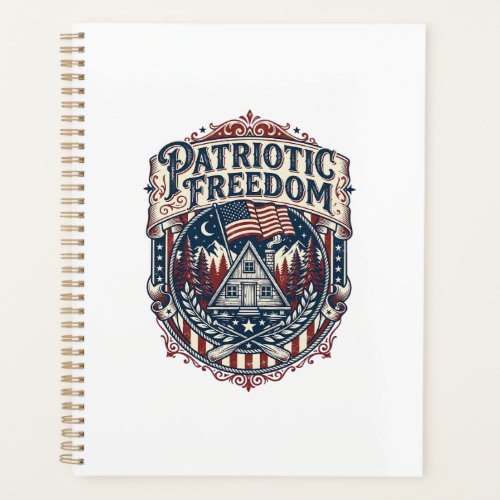 Patriotic Cabin Weekend Vector Graphic Tee_1 Planner