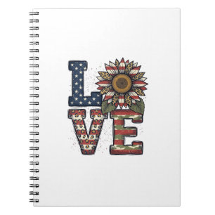 Patriotic Cactus Vintage Engraving Shirt Design_1 Notebook