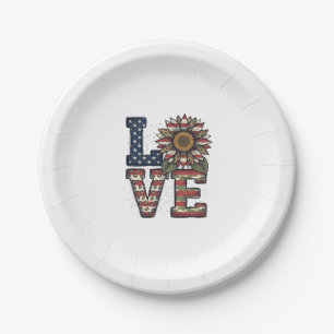 Patriotic Cactus Vintage Engraving Shirt Design_1 Paper Plates