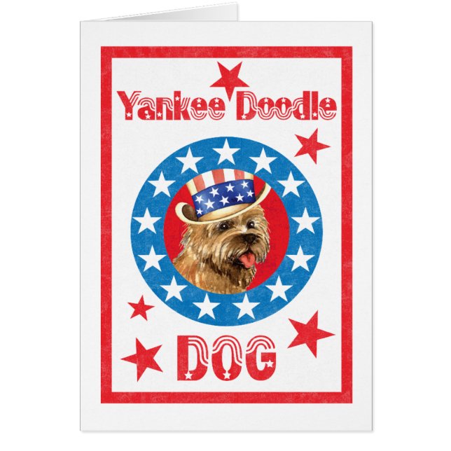 Patriotic Cairn Terrier Greeting Card (Front)