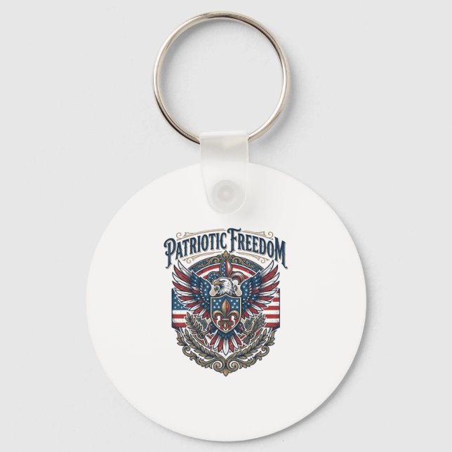 Patriotic Cajun Pride Vector Graphic Tee_1 Keychain (Front)