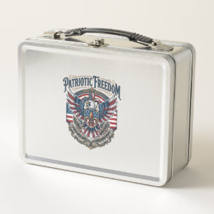 Patriotic Cajun Pride Vector Graphic Tee_1 Metal Lunch Box