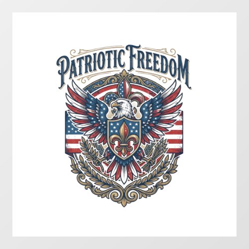 Patriotic Cajun Pride Vector Graphic Tee_1 Window Cling