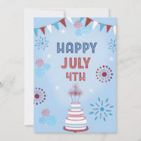 Patriotic Cake Happy July 4th USA Independence
