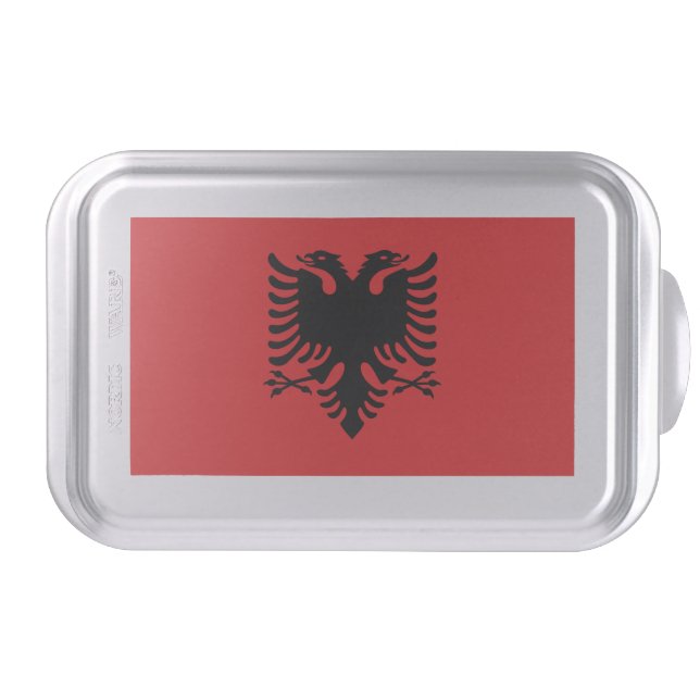 Patriotic cake pan with Flag of Albania (Front)
