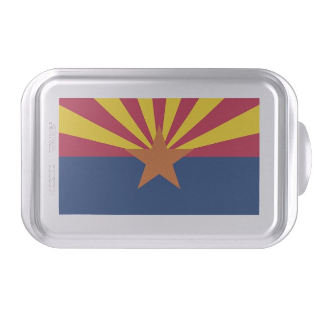 Patriotic cake pan with Flag of Arizona State (Front)