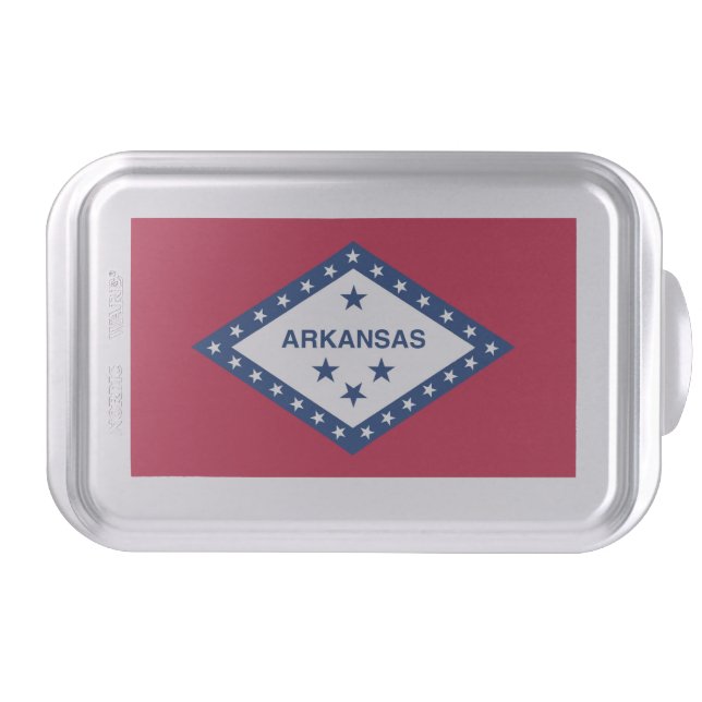 Patriotic cake pan with Flag of Arkansas State (Front)