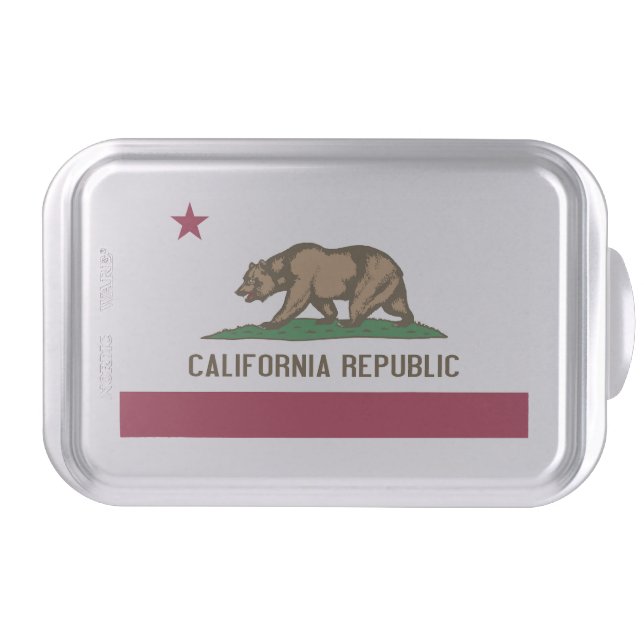 Patriotic cake pan with Flag of California State (Front)