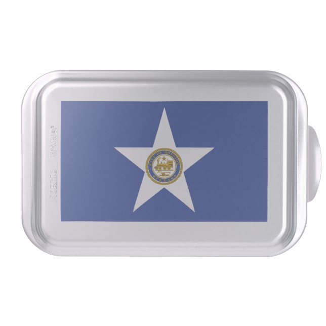 Patriotic cake pan with Flag of Houston (Front)