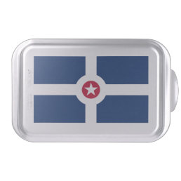 Patriotic cake pan with Flag of Indianapolis City