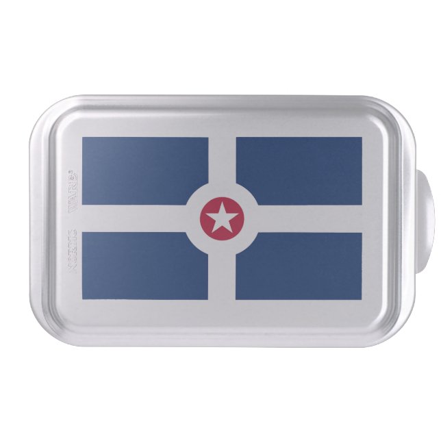 Patriotic cake pan with Flag of Indianapolis City (Front)