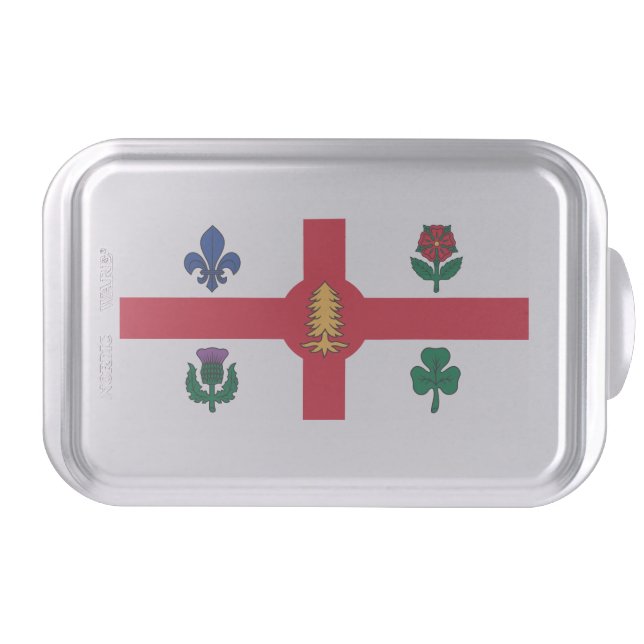 Patriotic cake pan with Flag of Montreal (Front)
