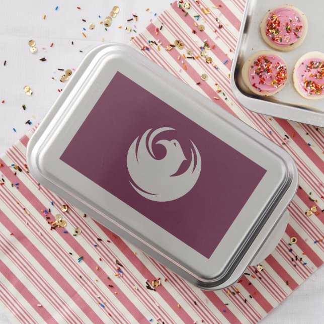 Patriotic cake pan with Flag of Phoenix City (In Situ)