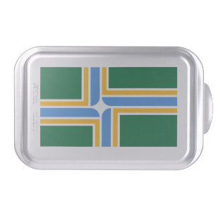 Patriotic cake pan with Flag of Portland