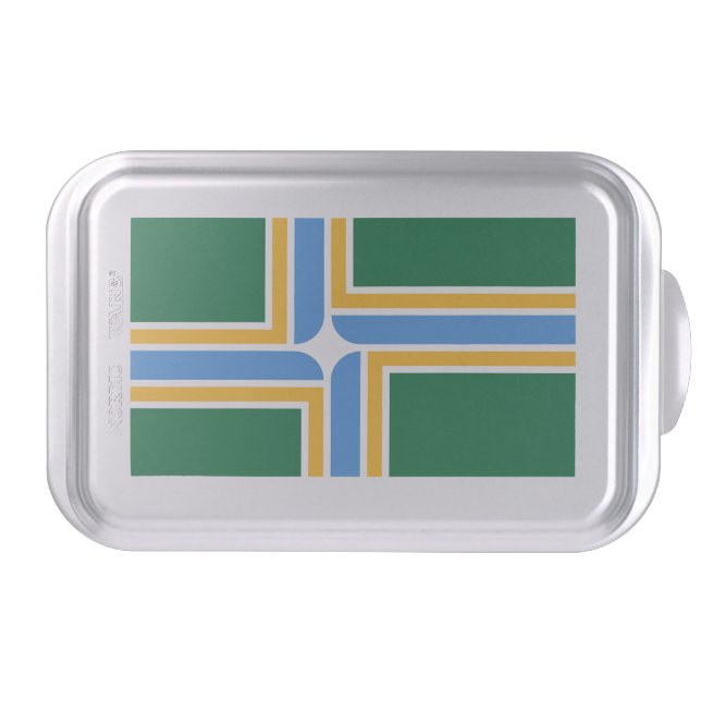 Patriotic cake pan with Flag of Portland (Front)