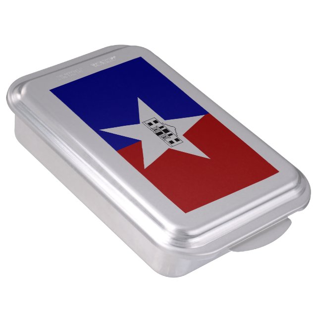 Patriotic cake pan with Flag of San Antonio (Side)