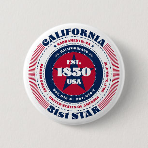 Patriotic California Circle with State Details Button
