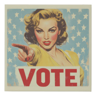 Patriotic Call to Action: Vote! Faux Canvas Print