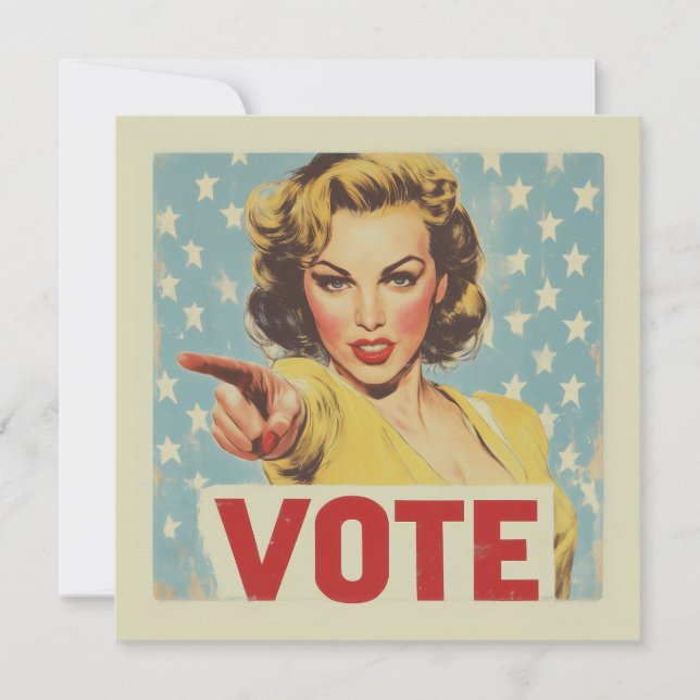Patriotic Call to Action: Vote! Invitation (Front)