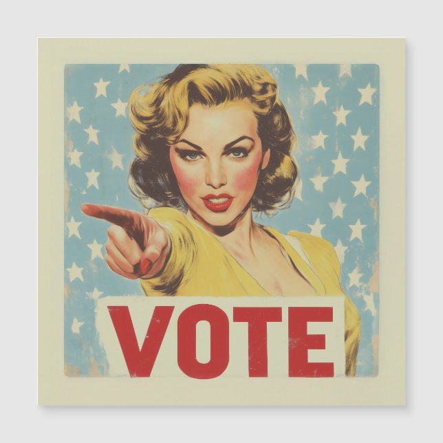 Patriotic Call to Action: Vote! Magnetic Invitation (Front)