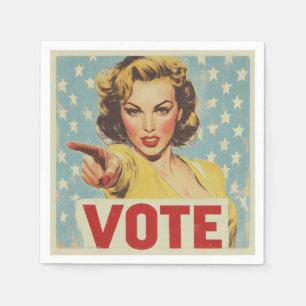 Patriotic Call to Action: Vote! Napkins