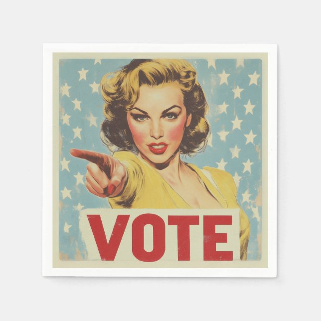 Patriotic Call to Action: Vote! Napkins (Front)