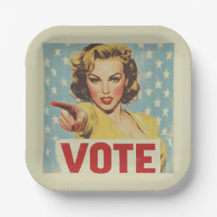 Patriotic Call to Action: Vote! Paper Plates