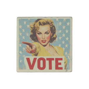 Patriotic Call to Action: Vote! Stone Magnet