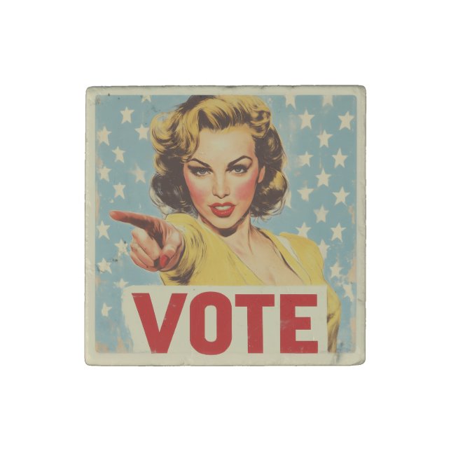 Patriotic Call to Action: Vote! Stone Magnet (Front)