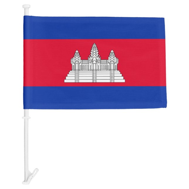 Patriotic Cambodia Car Flag (Front)