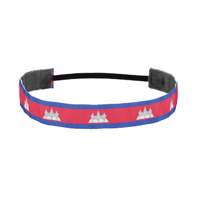 Patriotic Cambodia Flag Athletic Headband (Front)