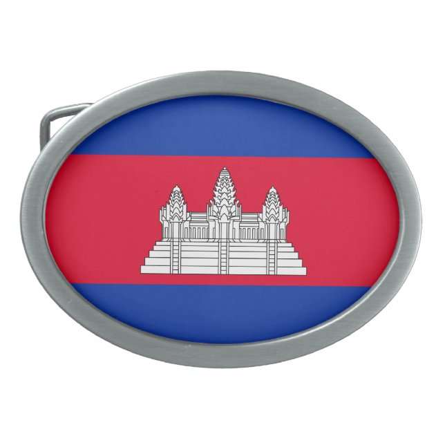 Patriotic Cambodia Flag Belt Buckle (Front)