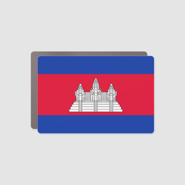 Patriotic Cambodia Flag Car Magnet (Front)