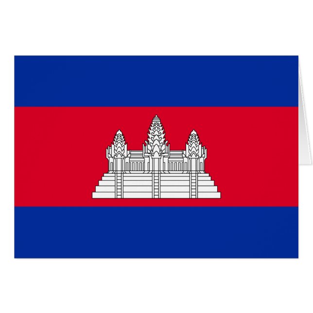 Patriotic Cambodia Flag Cards (Front Horizontal)