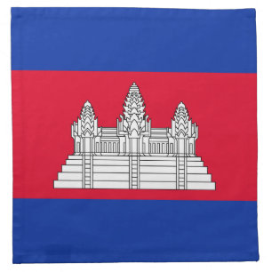 Patriotic Cambodia Flag Cloth Napkin