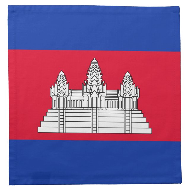 Patriotic Cambodia Flag Cloth Napkin (Front)