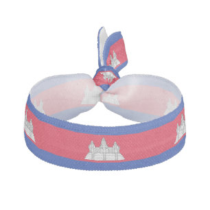 Patriotic Cambodia Flag Elastic Hair Tie