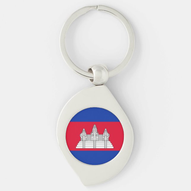 Patriotic Cambodia Flag Keychain (Front)