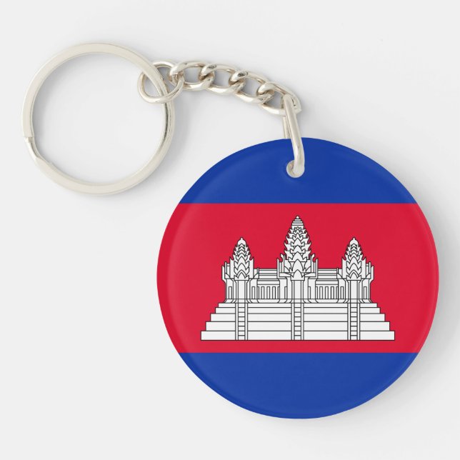 Patriotic Cambodia Flag Keychain (Front)