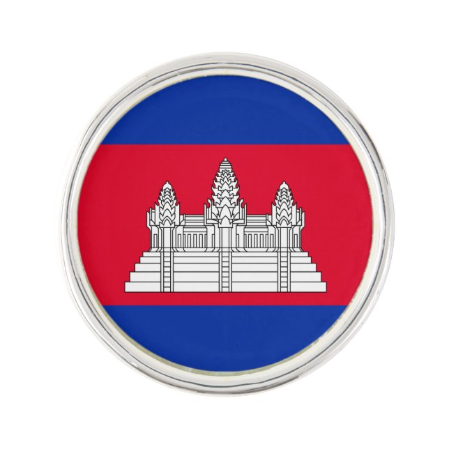 Patriotic Cambodia Flag Lapel Pin (Front)