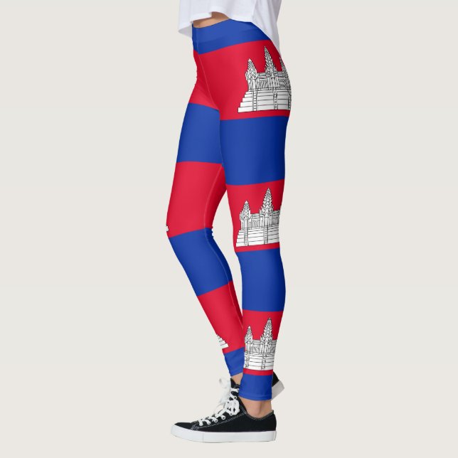 Patriotic Cambodia Flag Leggings (Left)