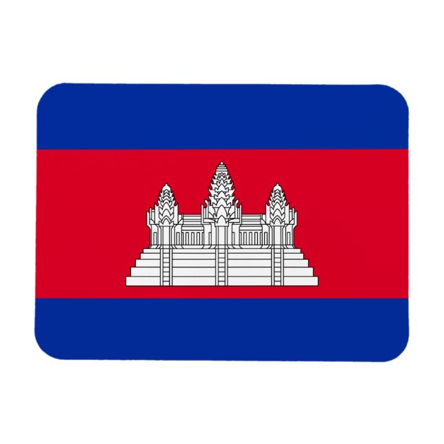Patriotic Cambodia Flag Magnet (Horizontal)