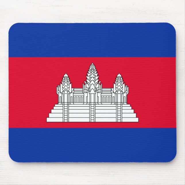 Patriotic Cambodia Flag Mouse Pad (Front)